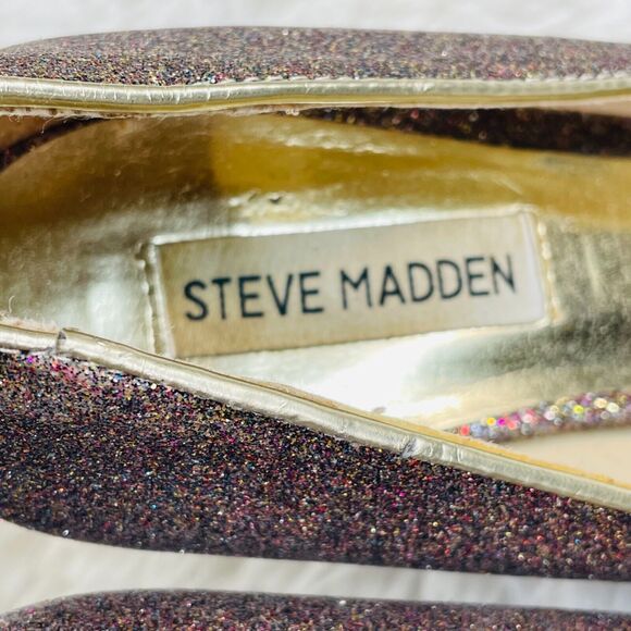 Steve Madden Kelle Rainbow Glitter Platform Heels Size 9 - Picture 5 of 9